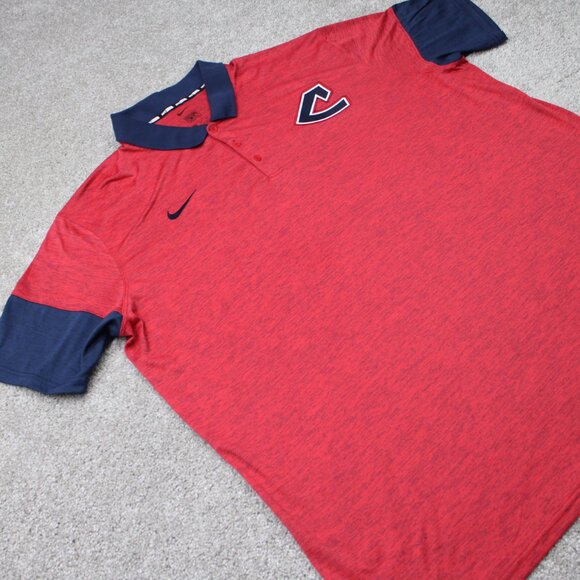 Nike Cleveland Guardians Polo Shirt Mens 3XL XXL Red Cooperstown Collection S/S - Picture 7 of 14
